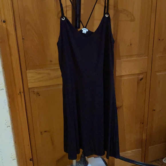 Simple black strappy dress